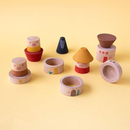 Compra el juego de madera My Three Little Pigs de Londji para niños desde 2 años. Madera de haya PEFC, tintes al agua y fabricación local en Barcelona.