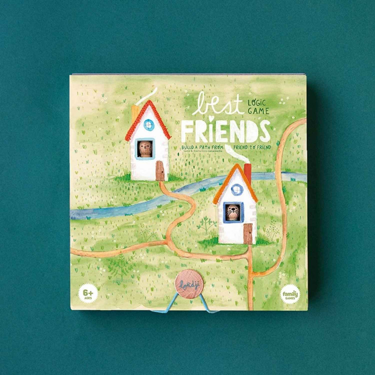 Family Game - BEST FRIENDS, el juego de mesa educativo y de lógica perfecto para niños a partir de 6 años y toda la familia. El objetivo es sencillo pero retador: elige una tarjeta de reto y combina las piezas sobre el tablero para abrir paso y reencontrar a los dos animales del mismo color.