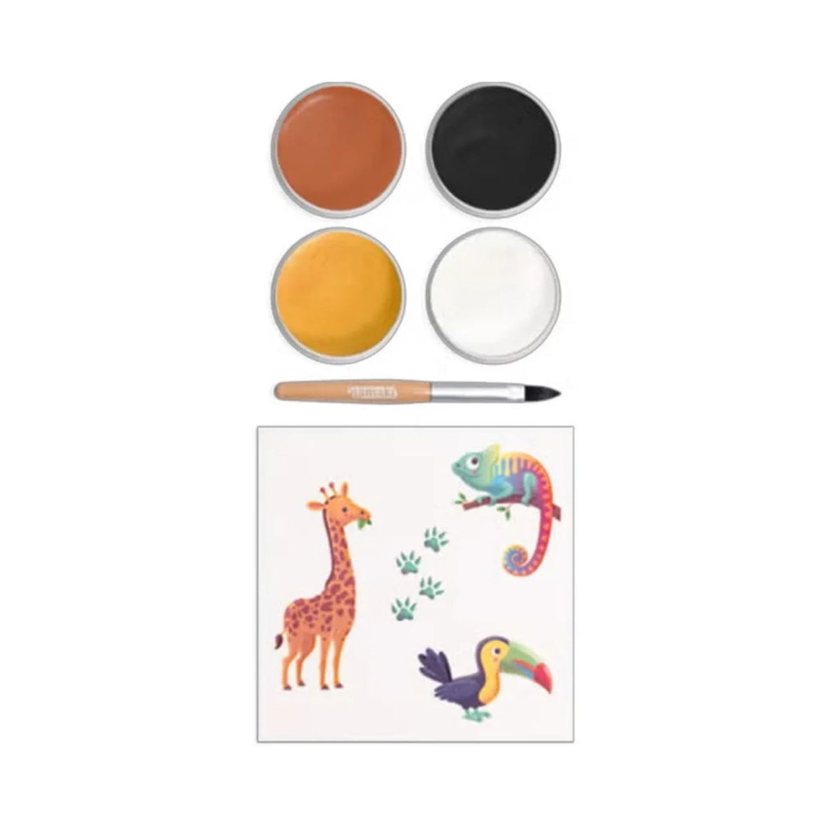 Kit de Pintura Facial TIGRE de Namaki. Diseñado especialmente para los más pequeños, este set de maquillaje ecológico para niños combina colores intensos de origen mineral con una textura cremosa respetuosa con la piel sensible.