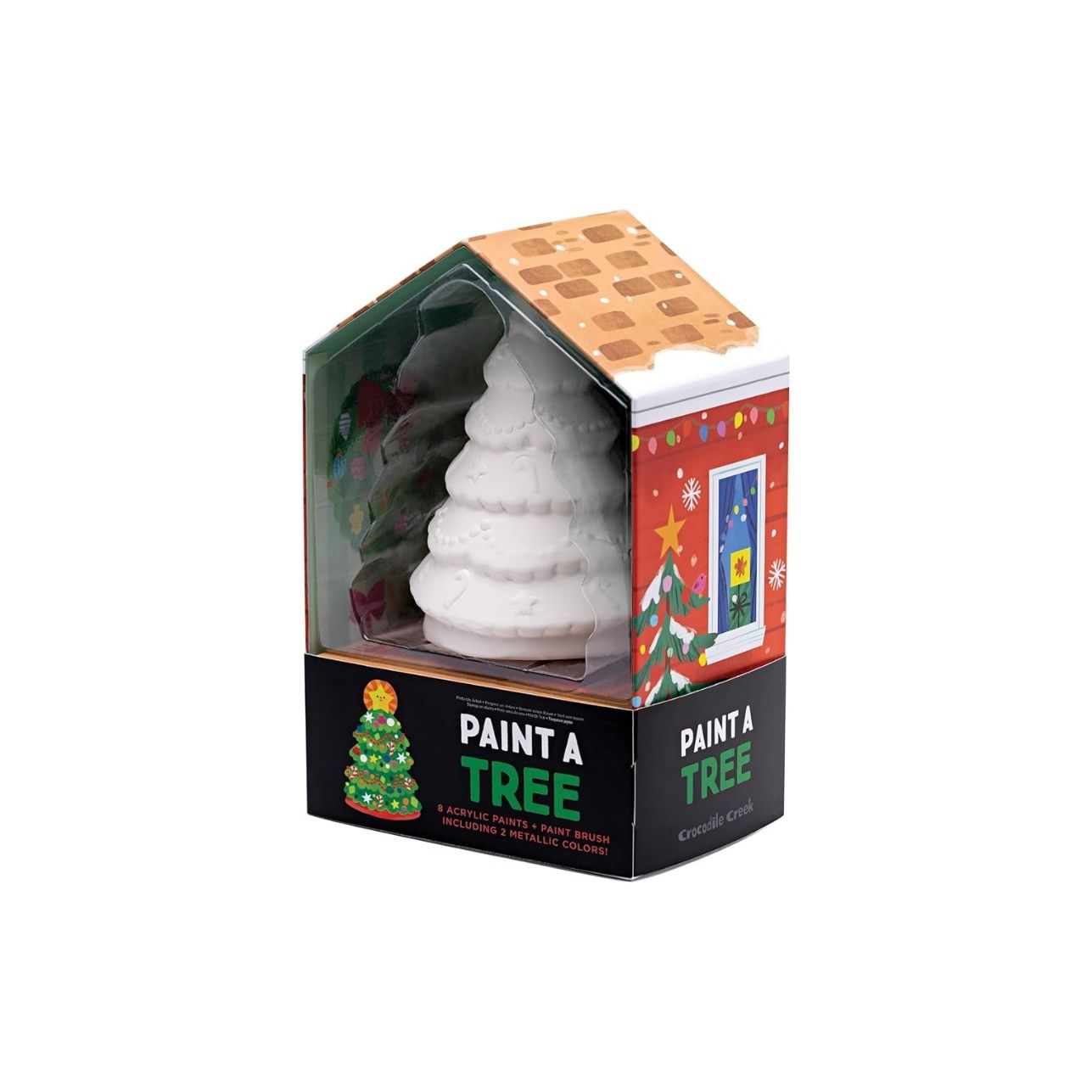 🎨 Kit de Pintura Árbol de Navidad – Crocodile Creek

Edad recomendada: A partir de 5 años
Dimensiones del producto: 15,2 x 10,2 x 22,5 cm
Incluye:

1 árbol de cerámica listo para pintar

8 botes de pintura acrílica (incluye 2 metálicas)

1 pincel