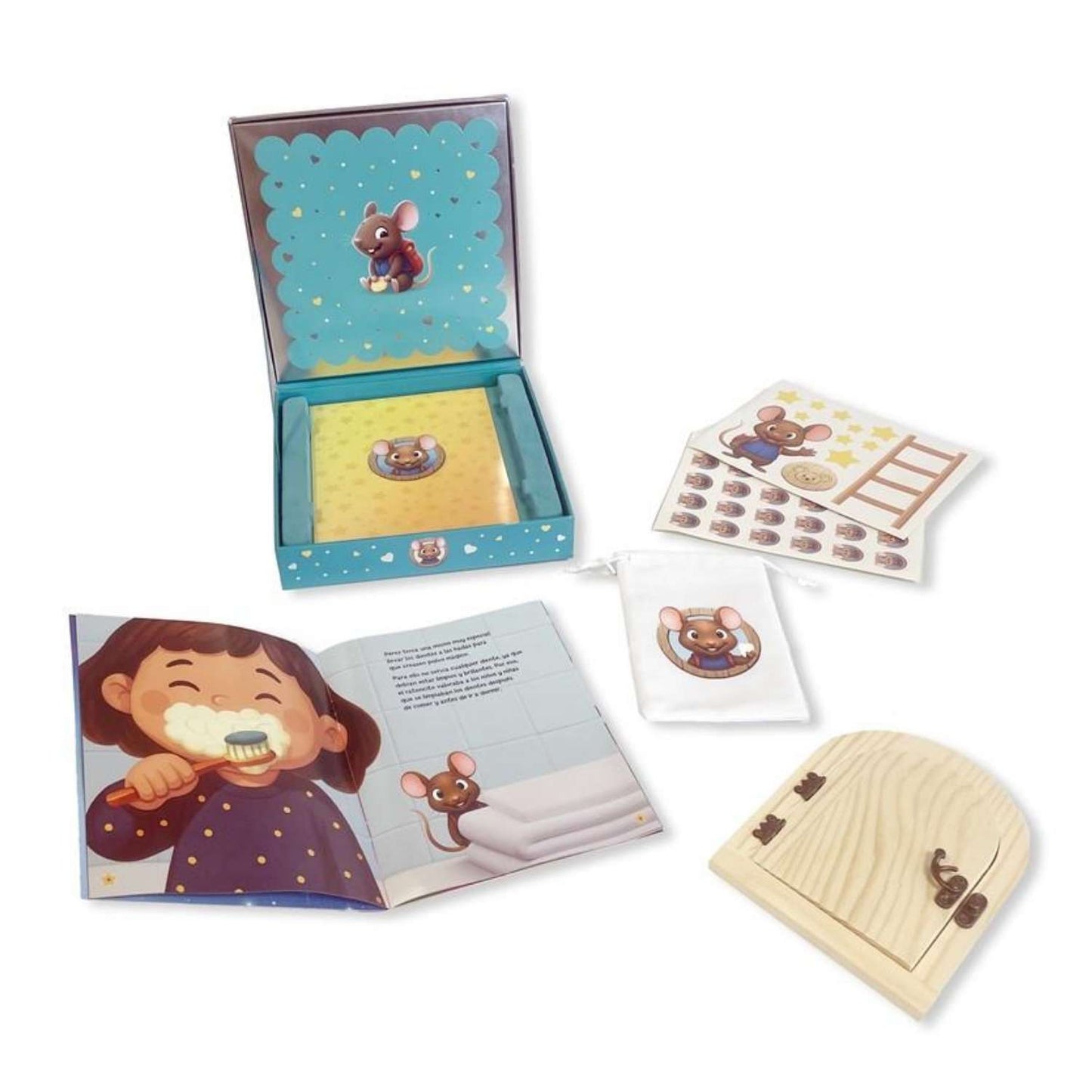 Caja Mágica del Ratoncito Pérez: set completo con puerta, cuento y cajita para los dientes. Crea un ritual inolvidable y mágico. ¡Consíguela en www.manodesantaoficial.es!