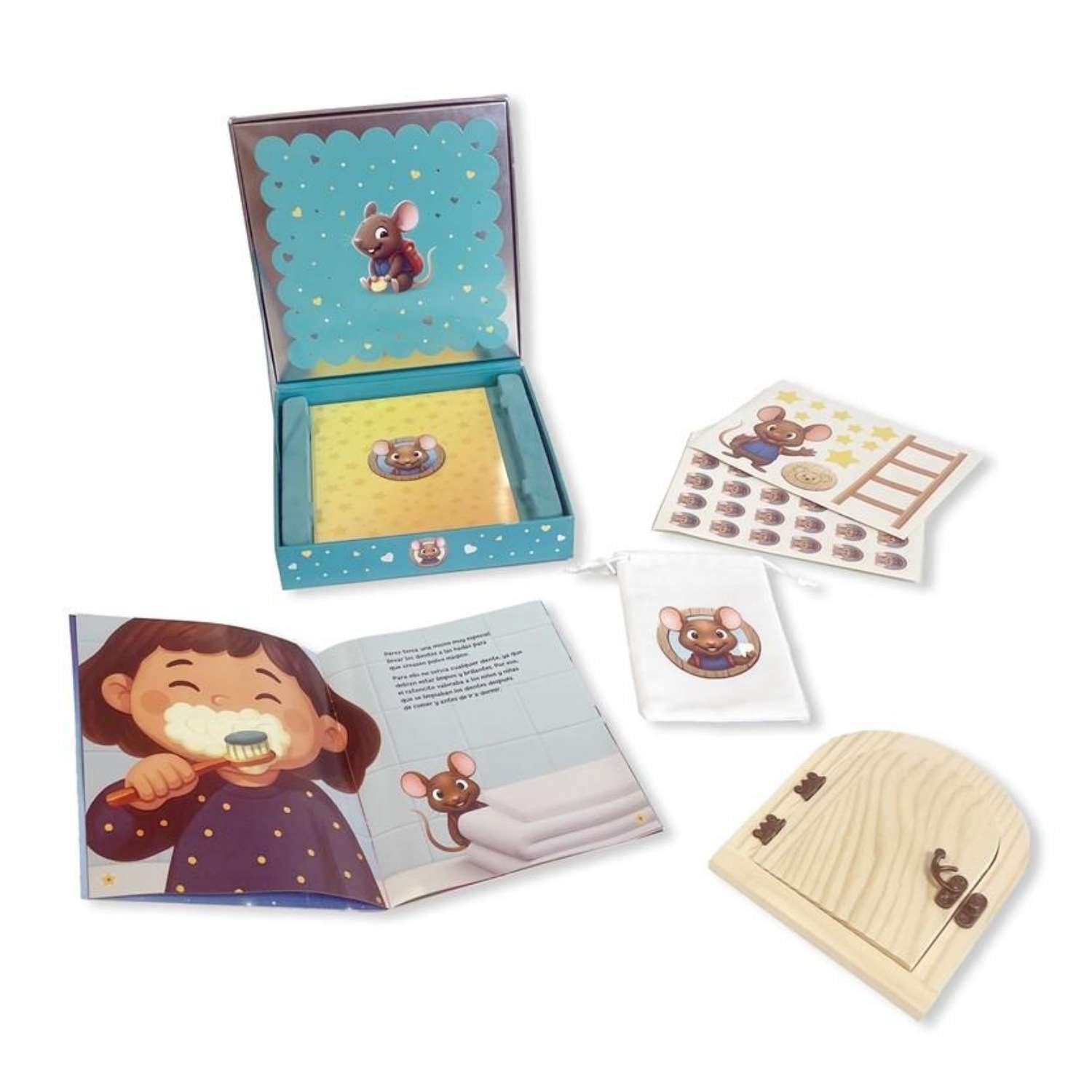 Caja Mágica del Ratoncito Pérez: set completo con puerta, cuento y cajita para los dientes. Crea un ritual inolvidable y mágico. ¡Consíguela en www.manodesantaoficial.es!