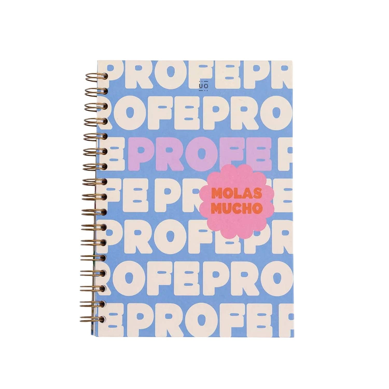 Libreta "Profe molas mucho" de tapa dura y 200 páginas con malla de puntos. Papel de 90g/m², ideal para bullet journal y notas de clase. Diseñada especialmente para profesores con estilo.