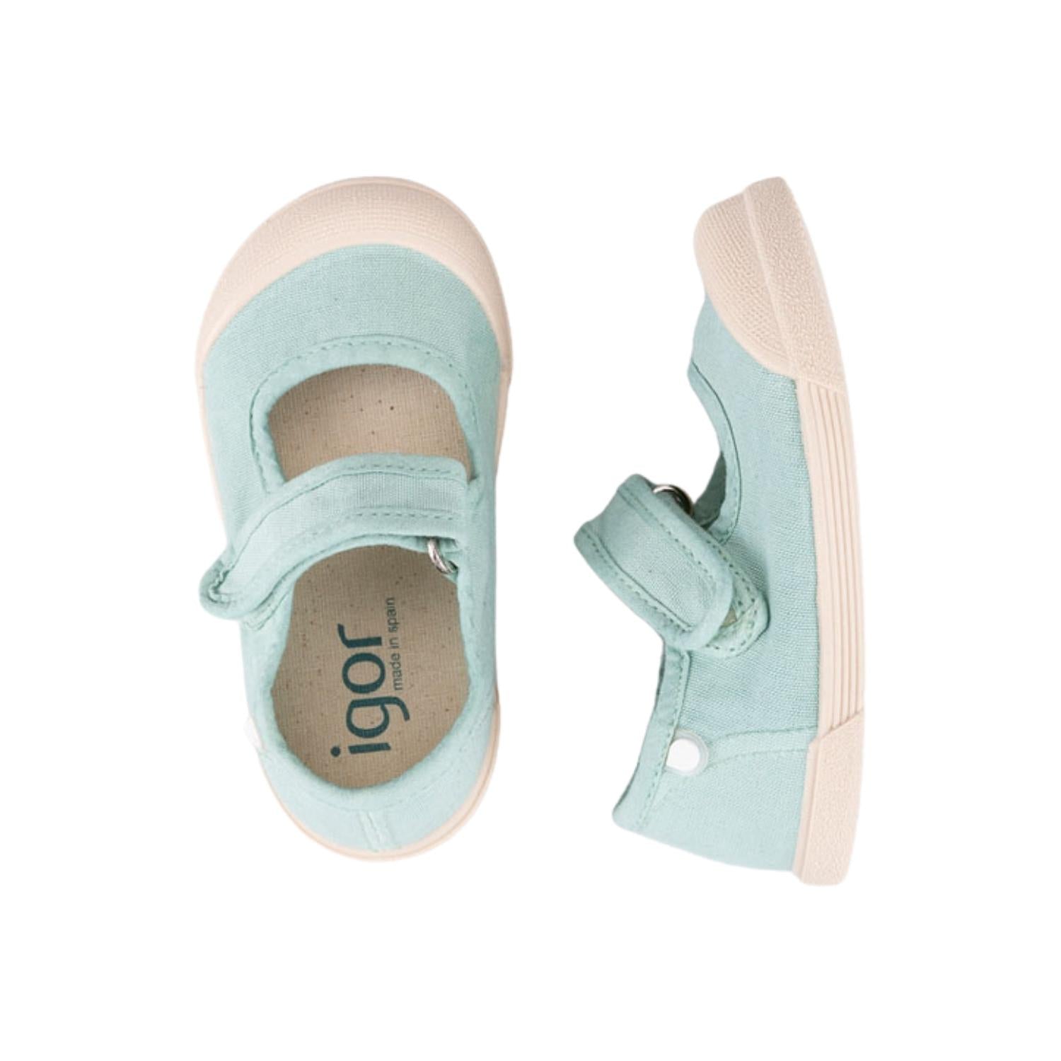 Zapatilla de lona de estilo mercedita 100% algodón, de concepto barefoot, cero drop, flexible, blandita y con plantilla extraíble. ¡Y qué color tan bonito este menta sauve!