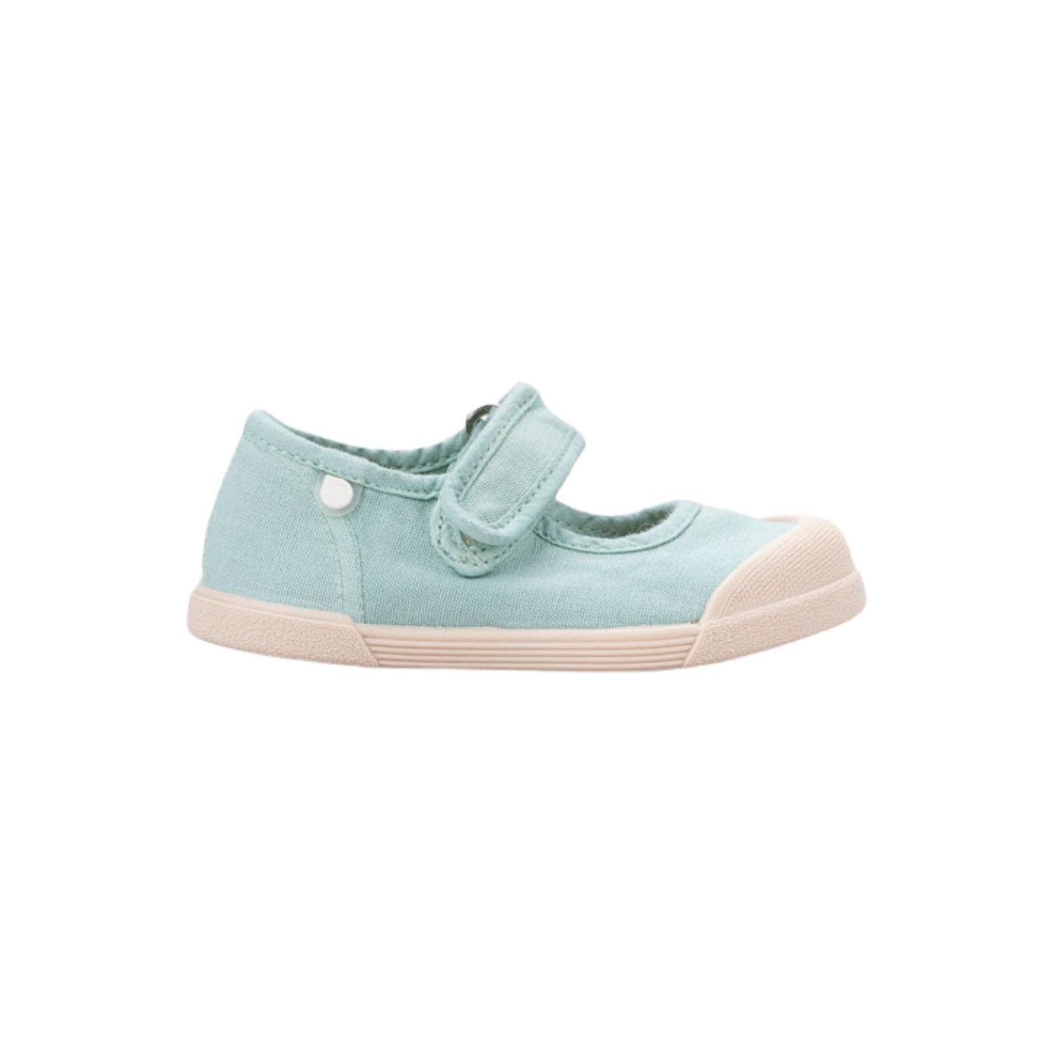 Zapatilla de lona de estilo mercedita 100% algodón, de concepto barefoot, cero drop, flexible, blandita y con plantilla extraíble. ¡Y qué color tan bonito este menta sauve!