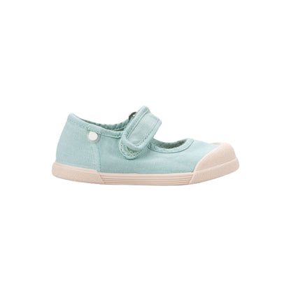 Zapatilla de lona de estilo mercedita 100% algodón, de concepto barefoot, cero drop, flexible, blandita y con plantilla extraíble. ¡Y qué color tan bonito este menta sauve!