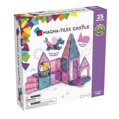 juego de construcción magnética Magna-T Castle! Con 25 piezas, marca MAGNA TILES caja