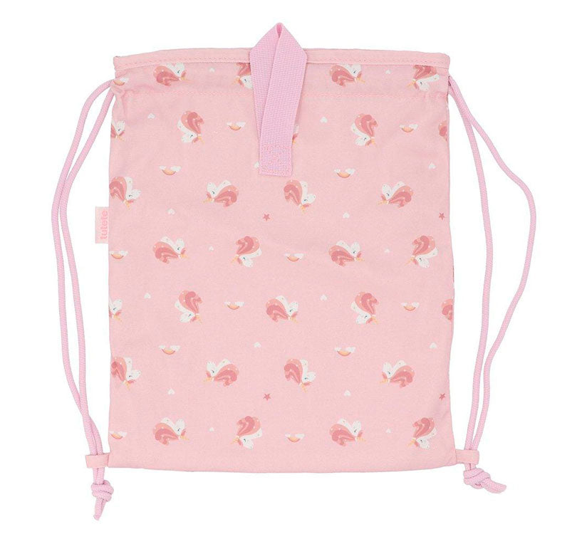  mochila saco ligera! Perfecta para llevar el almuerzo a la escuela o la muda de recambio.  Confeccionada con 100% poliéster, esta mochila tiene un tamaño ideal: alto 34.5cm x ancho 27.5cm. Cuenta con un práctico asa de cordón en los laterales y se puede lavar a máquina sin problemas. Descubre nuestra colección de MAGICAL UNICORN con estampados divertidos de UNICORNIOS  tutete trasera