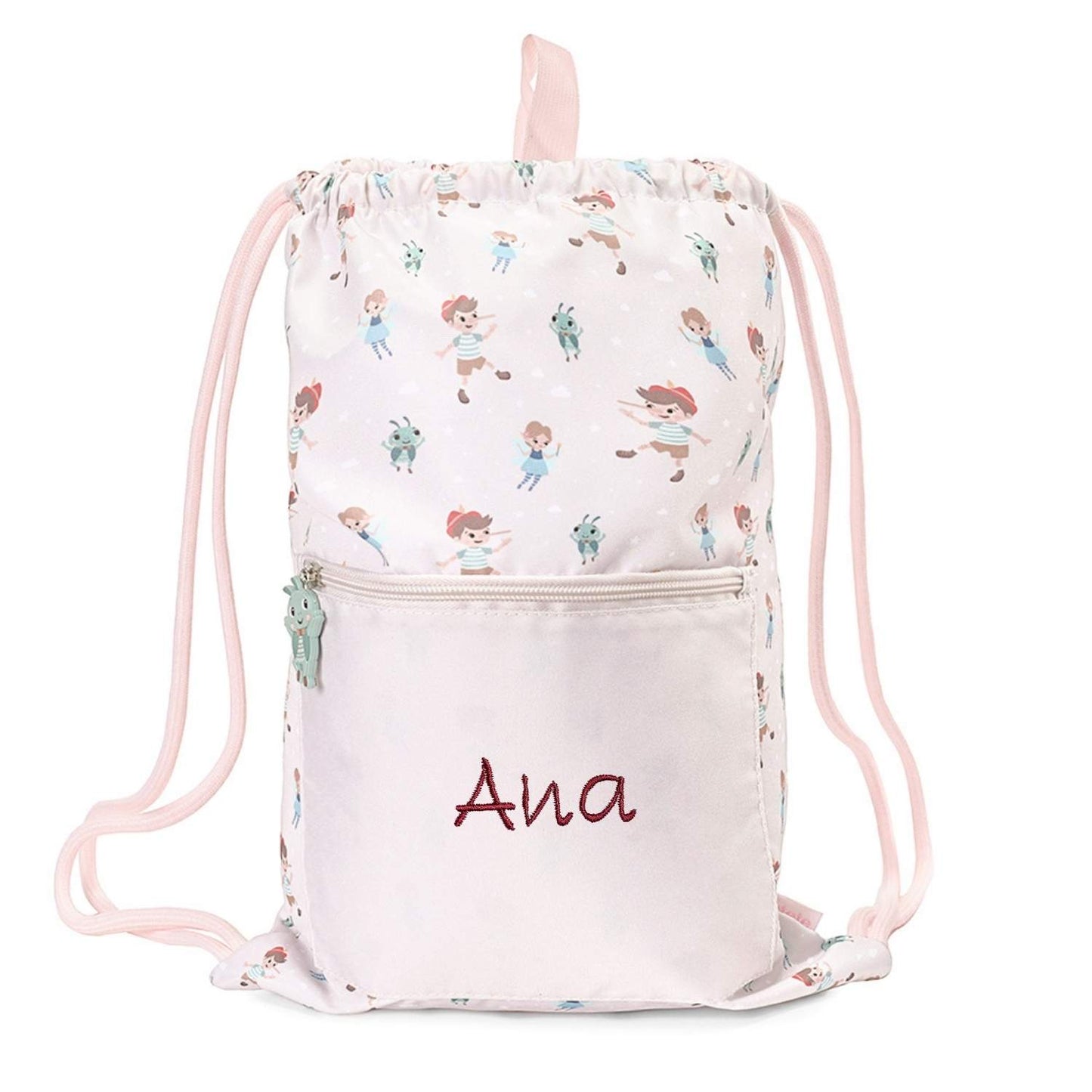 MOCHILA SACÓ IMPERMEABLE INFANTIL VUELTA AL COLE TUTETE WOODEN BOY PINOCHO