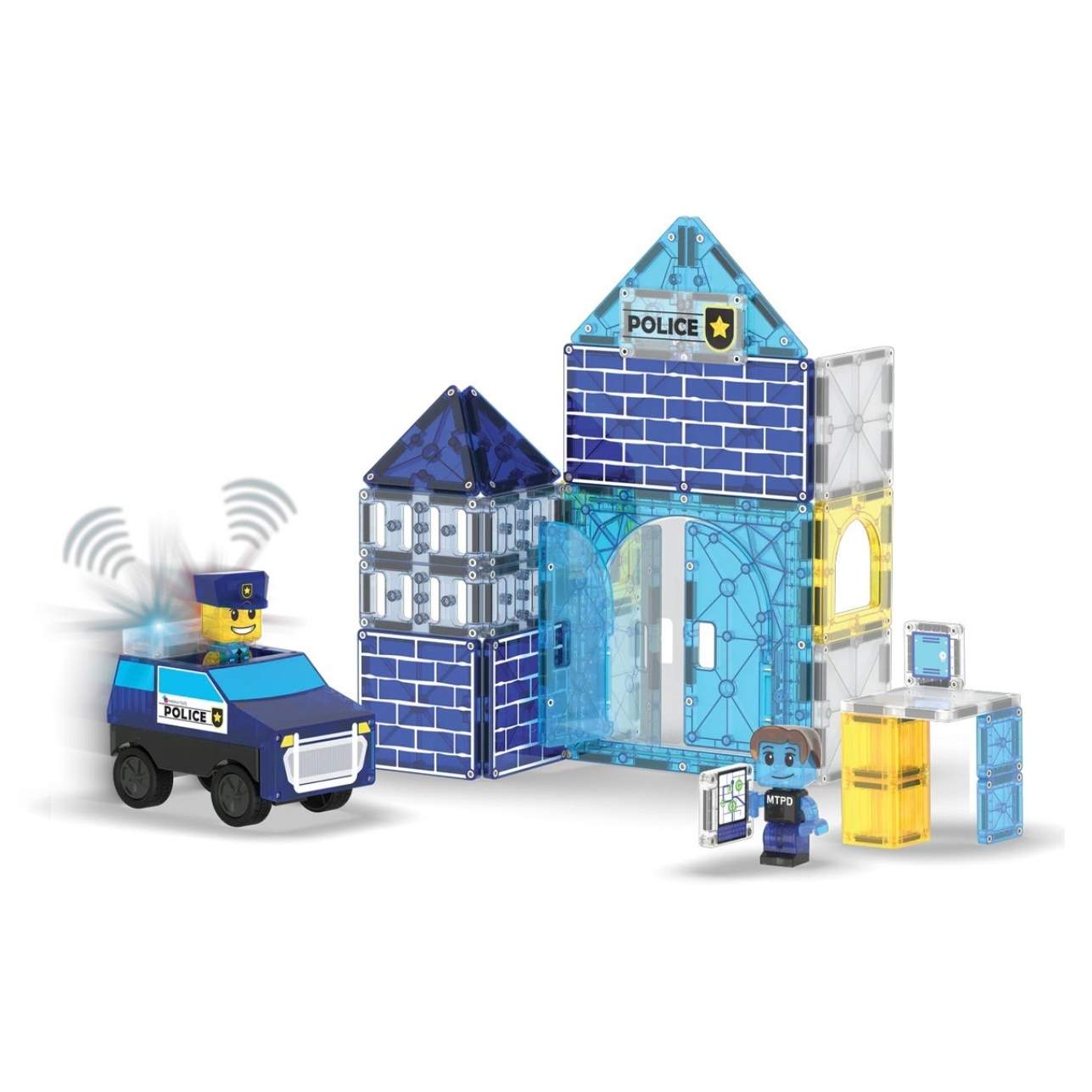 🚓 Magna-Tiles® Police Station | Set de Construcción Magnética – 35 piezas

¡Luces, sirenas… y mucha imaginación! Con el set Magna-Tiles® Police Station, los peques podrán construir su propia comisaría y dar vida a emocionantes aventuras en la ciudad. Este set de 35 piezas magnéticas está diseñado para fomentar el juego simbólico, el pensamiento creativo y el aprendizaje a través de la exploración libre.