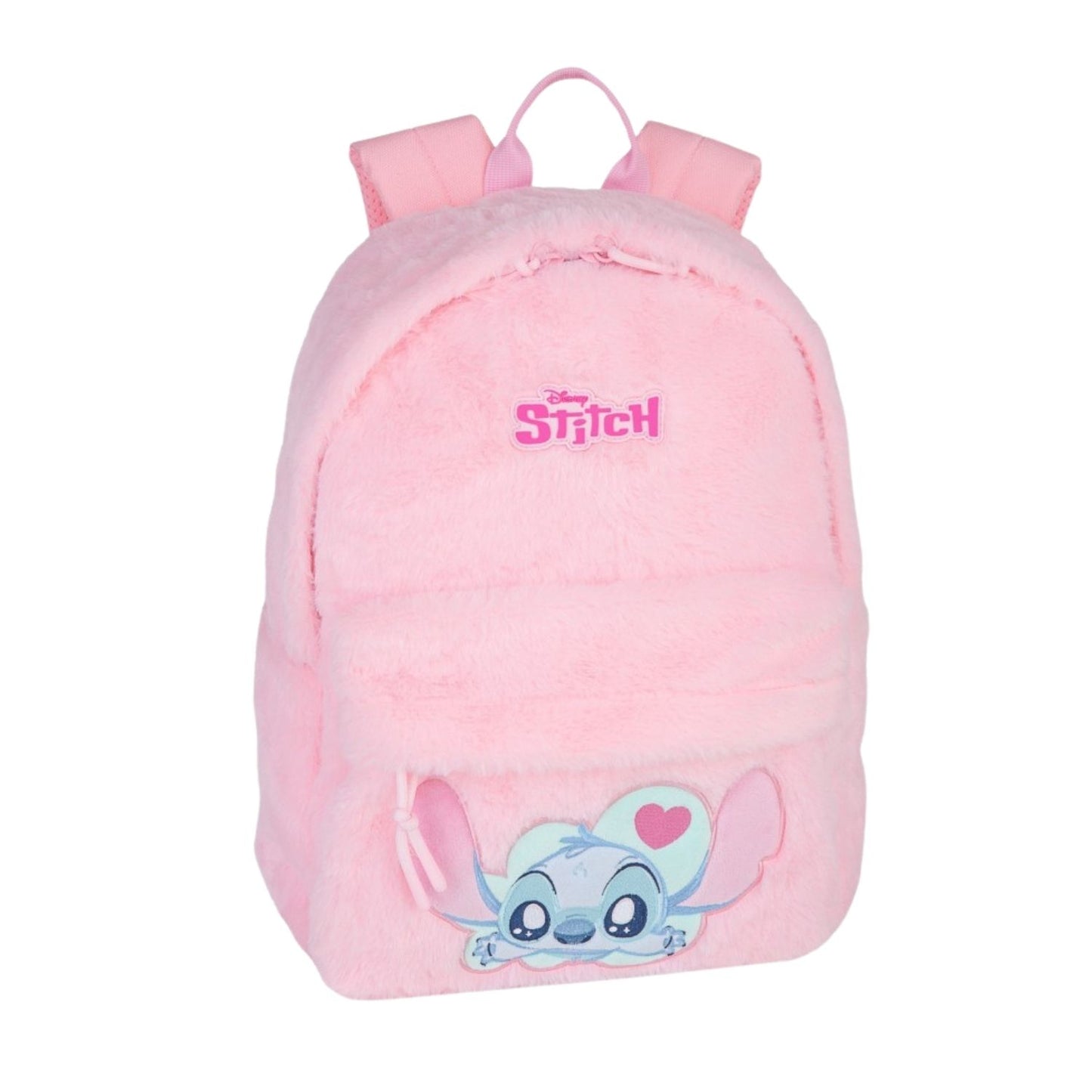 mochila grande Stitch Pink Fluffy de CoolPack! Diseñada para destacar, combina un encantador acabado estilo peluche súper suave con la resistencia y espacio que exigen los cursos escolares. Cuenta con compartimentos de gran tamaño con capacidad para formatos A4, bolsillos organizadores y tirantes ergonómicos acolchados que protegen la espalda y distribuyen el peso a la perfección. La combinación ideal de estilo cute, durabilidad y espacio para primaria o secundaria.