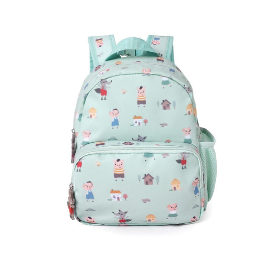  Mochila Infantil Tres cerditos de Tutete. Esta mochila infantil personalizable tiene el tamaño perfecto para niños de 12 meses a 5 años, ideal para llevar una muda, snacks y su juguete favorito. Su diseño impermeable protege todas sus pertenencias en los días de lluvia