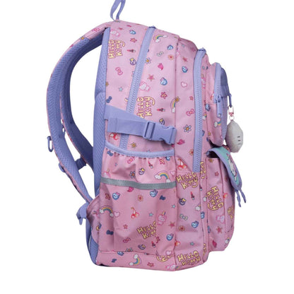 mochila escolar Hello Kitty de CoolPack! La combinación perfecta entre un diseño cute y una funcionalidad total para el colegio o el instituto. Pensada para garantizar la máxima comodidad diaria, incorpora espalda reforzada, tirantes acolchados y correa pectoral ajustable que reparte la carga a la perfección. Cuenta con un compartimento especial para dispositivos electrónicos, bolsillos frontales para el estuche y la merienda, y bolsillo lateral de red para la botella de agua.