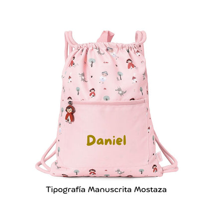 Mochila Saco Impermeable Caperucita Personalizable