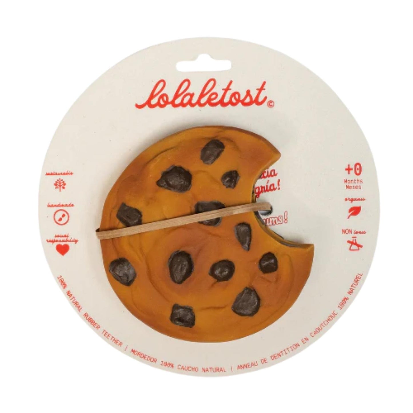 Consigue el mordedor de caucho natural Mari le Cookie (Galleta) en www.manodesantaoficial.es. Juguete de dentición ecológico, seguro y sin agujeros para bebés, ideal para el baño y el estímulo sensorial.
