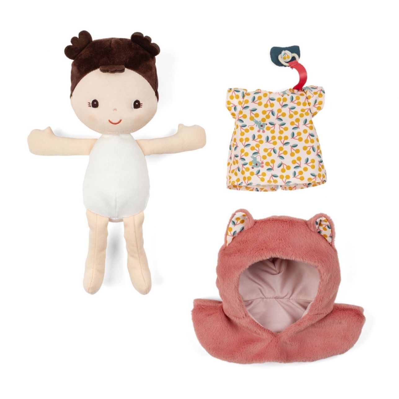 🧸 Muñeca de Trapo Jeanne con Portabebés | Lilliputiens

Edad recomendada: A partir de 18 meses

Tamaño de la muñeca: 24 cm

Incluye:
• Muñeca de tela Jeanne con vestido estampado
• Portabebés ajustable para llevarla como los mayores
• Capa con capucha con forma de gato 😺
• Chupete magnético unido al vestido (¡no se pierde!)