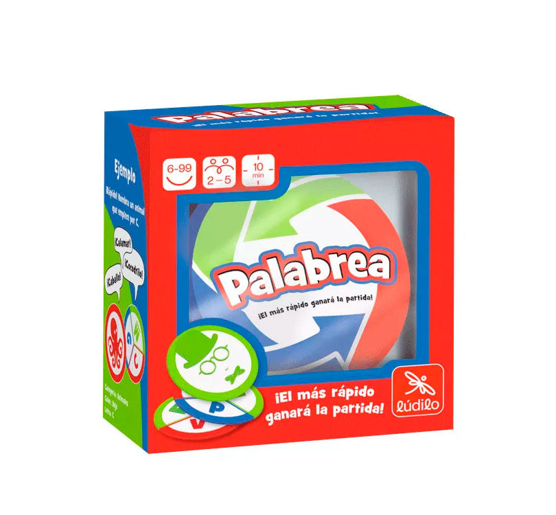 Palabrea es un juego de cartas dinámico y divertidísimo ideal para ganar vocabulario y agilidad en el pensamiento. marca LUDILO CAJA CARTON