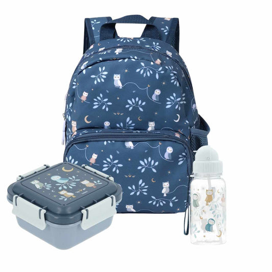 educación infantil, todos de la colección Magical Forest de Tutete, reconocida por su diseño, calidad y practicidad.

👶 Ideal para peques de 1 a 5 años, incluye:

Una mochila infantil personalizable, acolchada, cómoda y con espacio para la muda, botella y merienda.

Una fiambrera grande hermética con separador extraíble, perfecta para snacks, fruta o sandwich.

Una botella de Tritán de 500 ml, con pajita de silicona abatible y asa para colgar, libre de BPA.