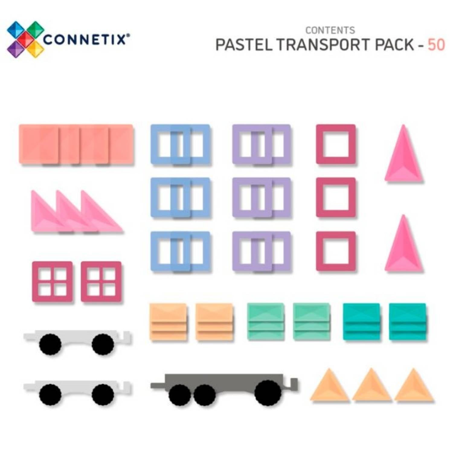 Pack Transportes 50 piezas Pastel – Connetix

Edad recomendada: A partir de 3 años