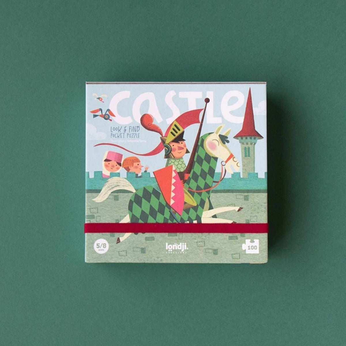 Meta description: Compra Pocket Puzzle - CASTLE: puzle medieval de 100 piezas con juego de observación y 16 fichas de búsqueda. Juguete educativo fabricado con materiales sostenibles.