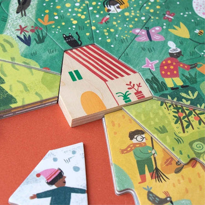  Puzzle de las 4 Estaciones Londji: Descubre el Ciclo de la Naturaleza

Puzzle Evolutivo en Capas que permite montar 4 rompecabezas de 10 piezas uno sobre otro.

Materiales Sostenibles de alta calidad: madera de abedul, papel FSC y cartón reciclado.

Aprendizaje sobre el Entorno ayudando a los niños a entender los cambios naturales de cada estación. 