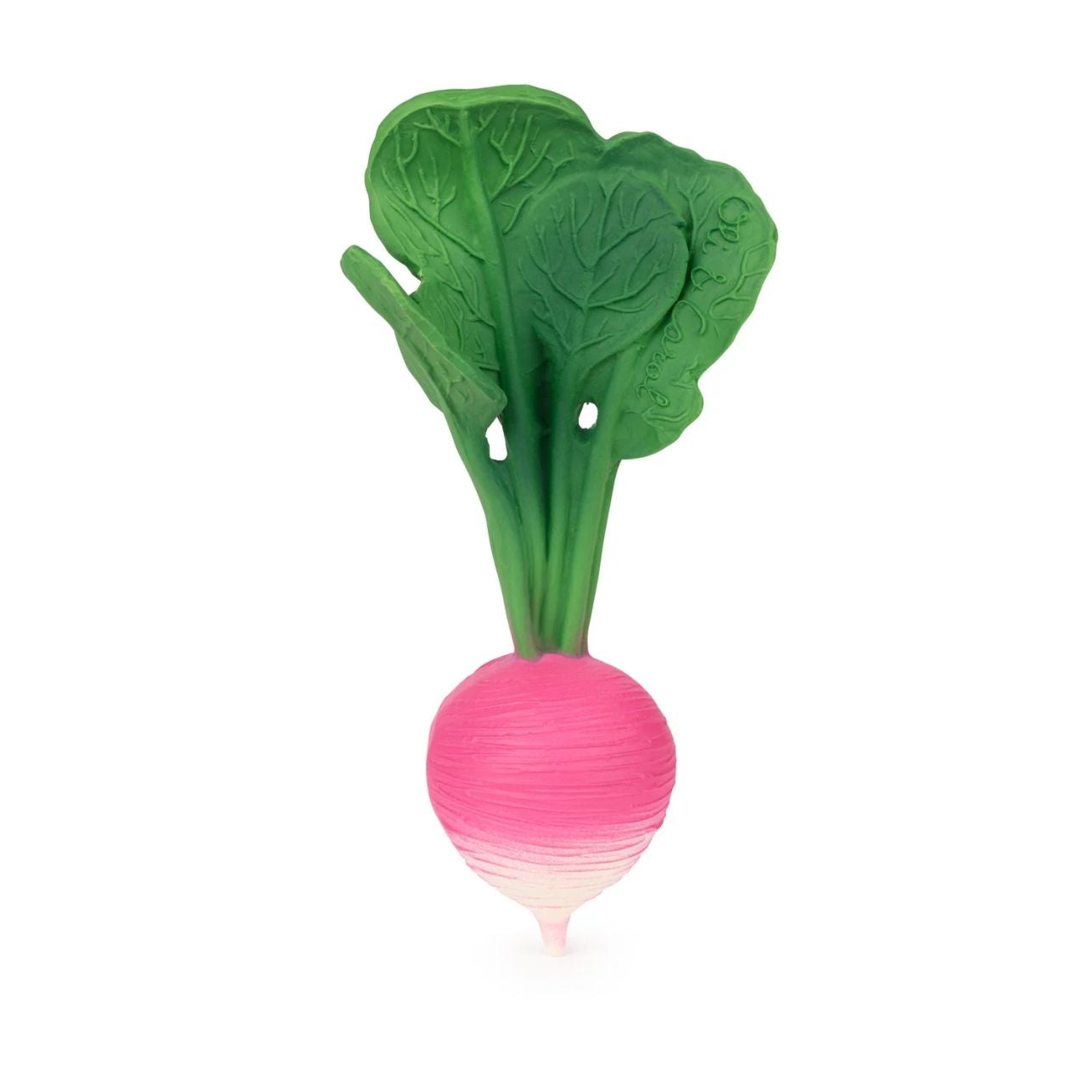 El&nbsp;Mordedor Ramona the Radish es el mejor aliado para la dentición de tu bebé. Combina diversión, alivio y sostenibilidad. ¡El favorito para el juego sensorial y la hora del baño!

100% Ecológico: Hecho con Caucho Natural (árboles Hevea). Libre de BPA, PVC y Ftalatos.

Alivio Inmediato: Su textura flexible y suave calma las encías inflamadas.

Higiene Máxima: Fabricado sin agujeros para evitar el moho y las bacterias (perfecto para el baño).