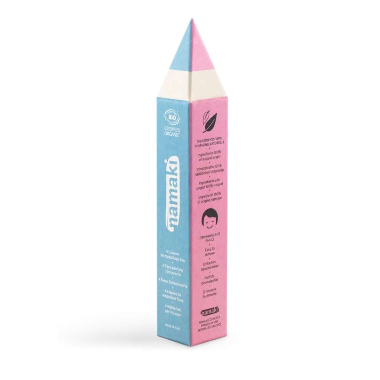 Pack de 4 Lápices de Maquillaje Brillantes – Namaki

Edad recomendada: A partir de 3 años
Medidas: 13 cm de largo x 0,5 cm de diámetro
Contenido: 4 Lápices Finos Maquillaje Namaki Turquesa-Rosa-Amarillo-Blanco