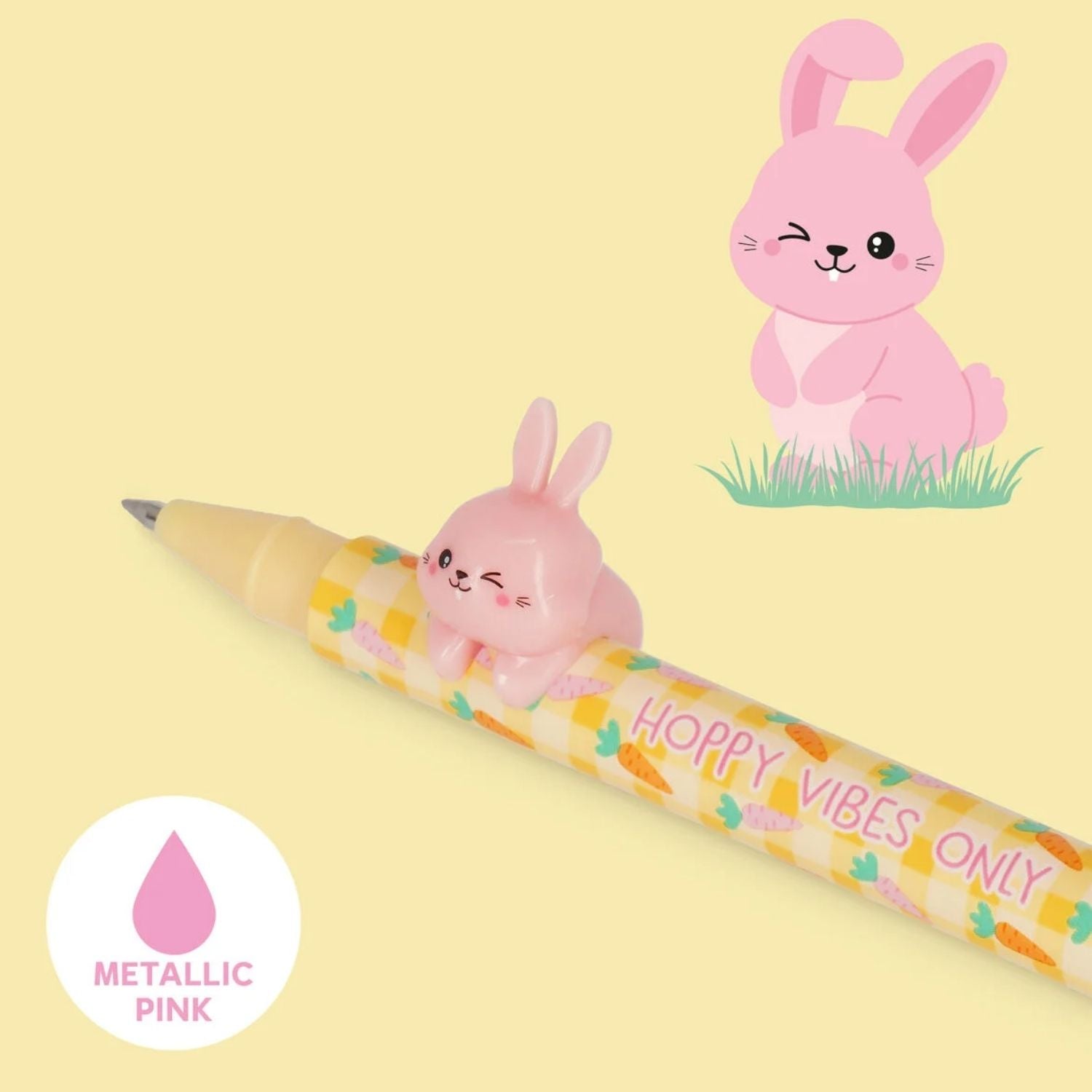 Consigue el Set de 2 Bolígrafos de Gel Hoppy Easter de Legami. Edición limitada de Pascua con punta de 0,5 mm y personajes decorativos. Escritura suave, tierna y recargable.