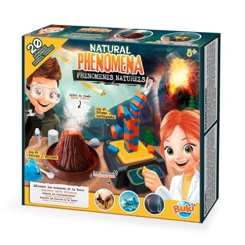 Explorar la fuerza de la naturaleza nunca fue tan emocionante. Este completo set de experimentación invita a niños y niñas a descubrir los misterios de los fenómenos meteorológicos y las catástrofes naturales de forma práctica y divertida. 20 Experimentos que acercarán a tu peque a la ciencia y potenciará su curiosidad por saber el por qué de cómo funciona la Tierra