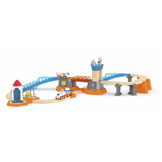 Set Ferroviario de Lanzamiento de Marte

El&nbsp;Set de Lanzamiento a Marte fusiona el juego de trenes clásico con la aventura espacial. Cuenta con una pista de lanzamiento funcional y múltiples vehículos para explorar el espacio.