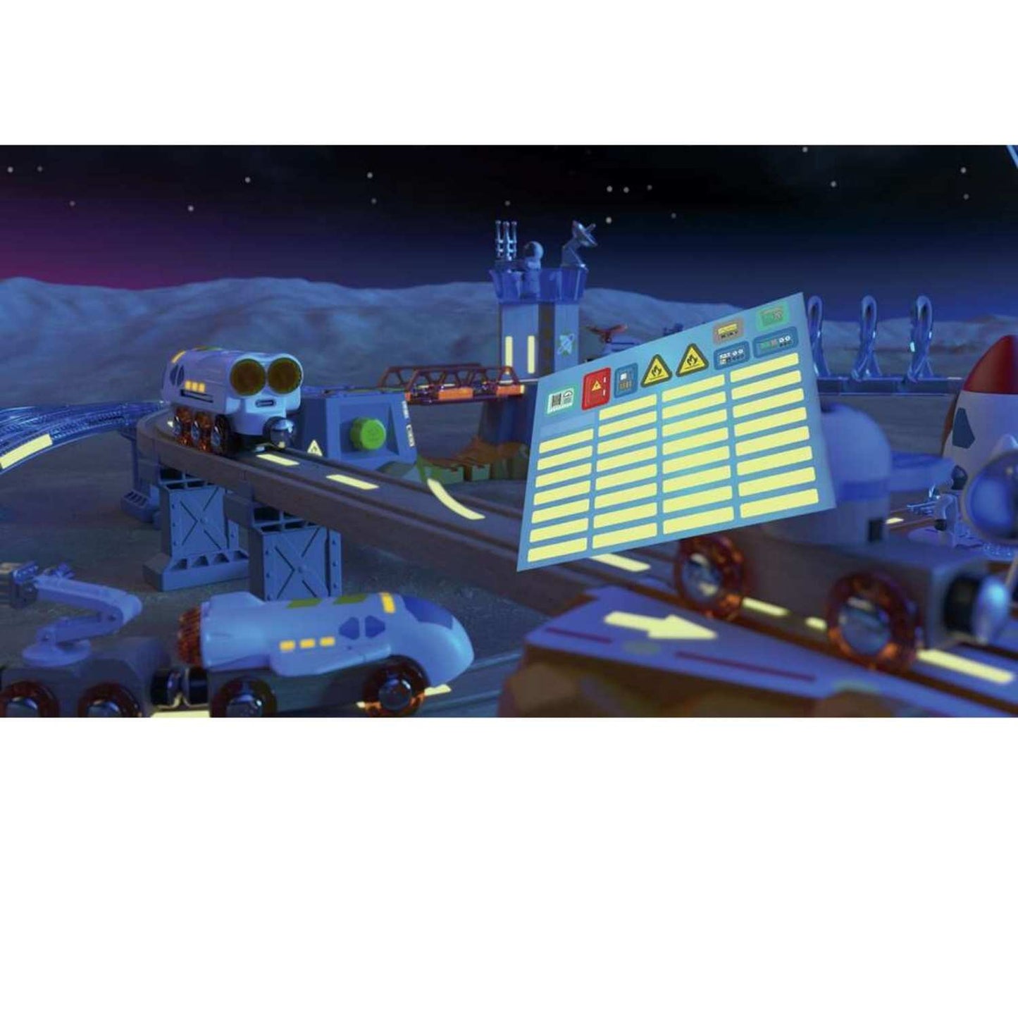 Set Ferroviario de Lanzamiento de Marte

El&nbsp;Set de Lanzamiento a Marte fusiona el juego de trenes clásico con la aventura espacial. Cuenta con una pista de lanzamiento funcional y múltiples vehículos para explorar el espacio.