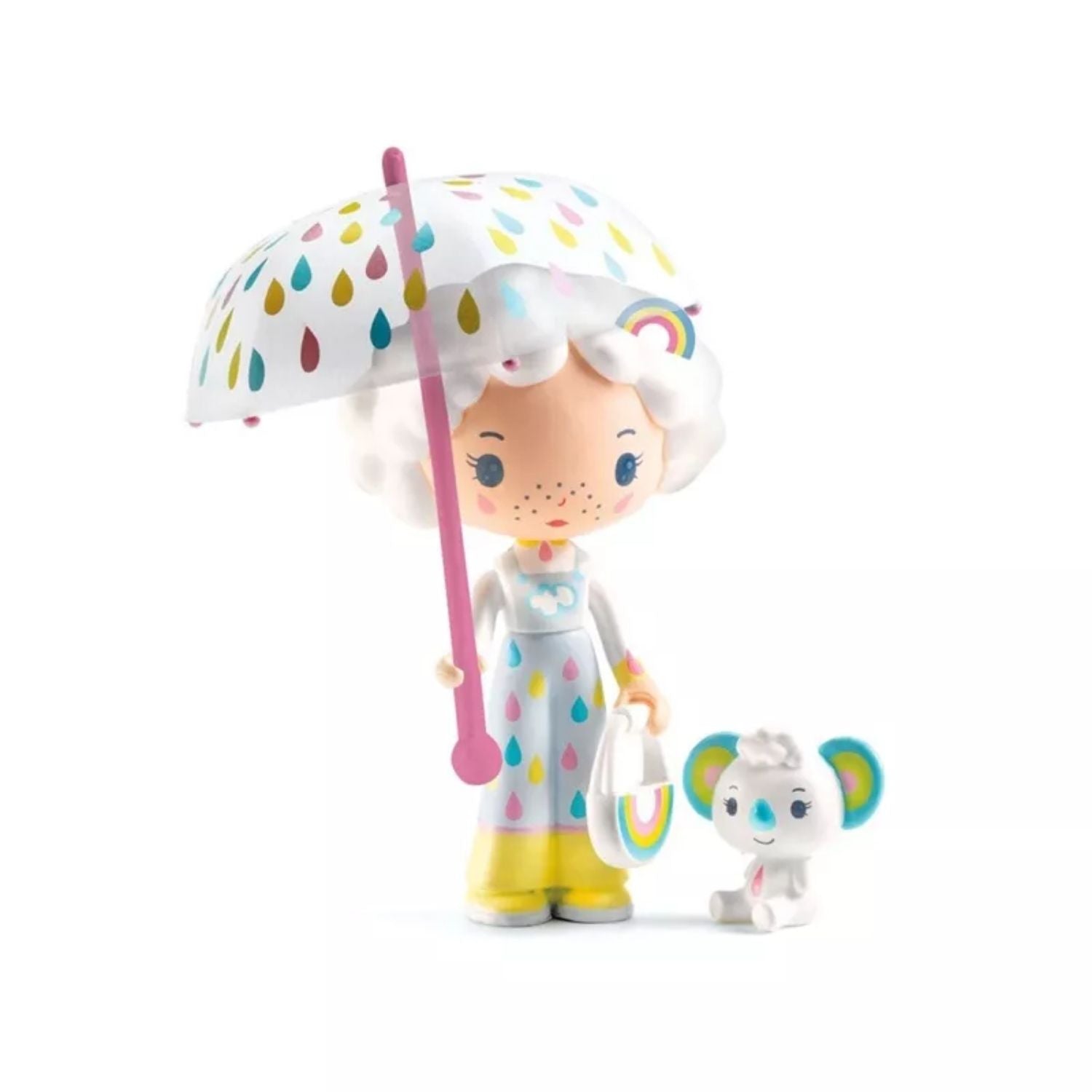 Descubre a Prunelle & Bianca de la colección Tinyly. Figuras articuladas mágicas para niños de 4 a 9 años. Fomenta la imaginación y el juego creativo. ¡Cómpralas en nuestra tienda!

¡Descubre el mundo coleccionable de las Tinyly! Figuritas llenas de magia, siempre acompañadas de un pequeño y entrañable compañero, con las que podréis vivir infinitas historias en un mundo lleno de dulzura. Conoce a Prunelle y su compañera Bianca ¡les encantan los días de lluvia para salir a jugar bajo su bonito paraguas! Jueg