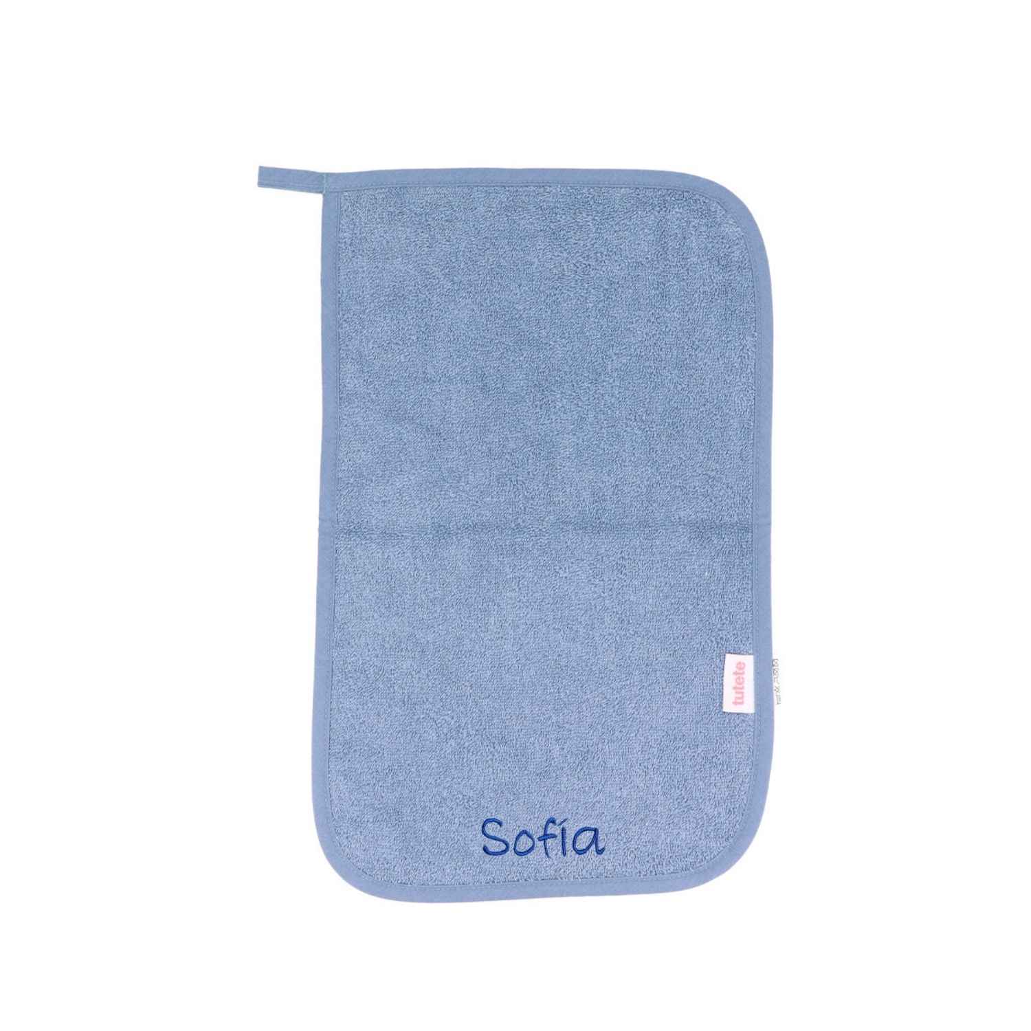 Toalla de guardería personalizable Marine Tutete (100% algodón de rizo). Súper absorbente, con cinta para colgar y opción de bordar el nombre. ¡Ideal para el cole!