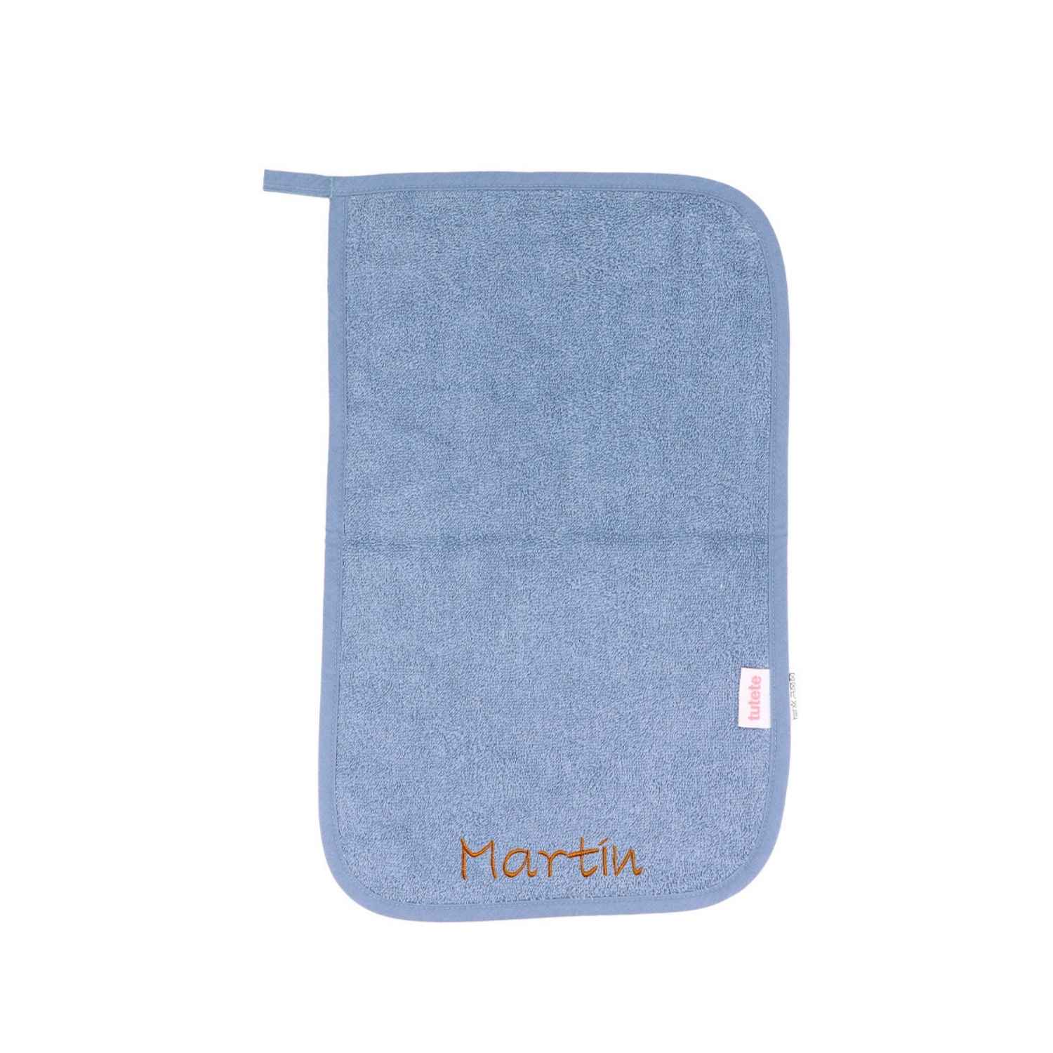 Toalla de guardería personalizable Marine Tutete (100% algodón de rizo). Súper absorbente, con cinta para colgar y opción de bordar el nombre. ¡Ideal para el cole!
