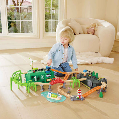 El&nbsp;Set de Tren de Energía Eco es el set ferroviario perfecto para iniciar a los niños en las energías limpias. Se guarda en una práctica caja con ruedas con forma de tren, ideal para el juego activo y portátil.