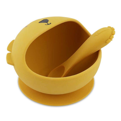 🦁 ¡Haz que comer sea divertido! Set de Bol y Cuchara de León Trixie con ventosa. Silicona segura e irrompible para la alimentación de tu bebé en www.manodesantaoficial.es. ✨
