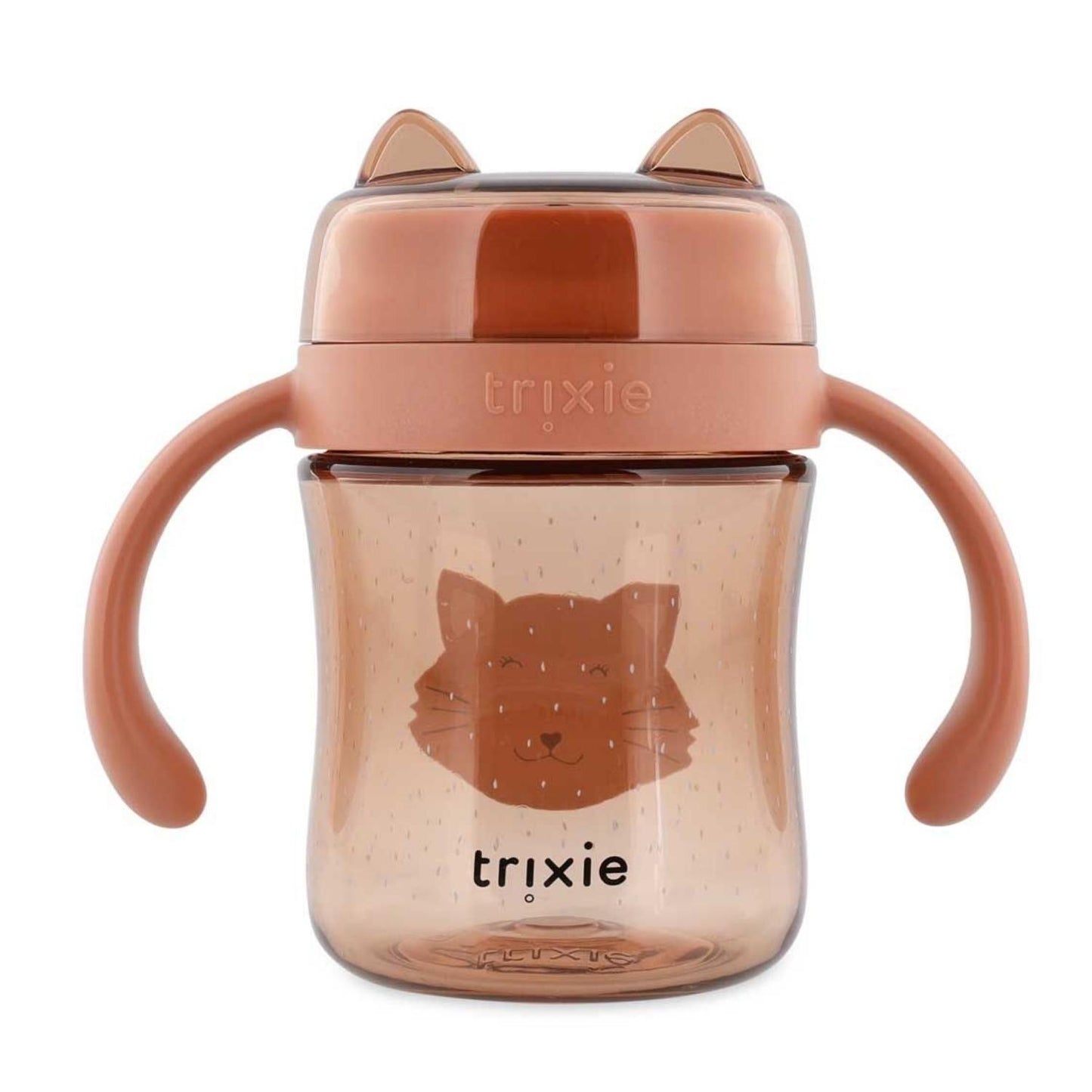 Compra el Vaso Anti-derrame 360 Gato de Trixie. Taza de aprendizaje con asas, fabricada en Tritan™ resistente. Ideal para aprender a beber de forma autónoma sin manchas.