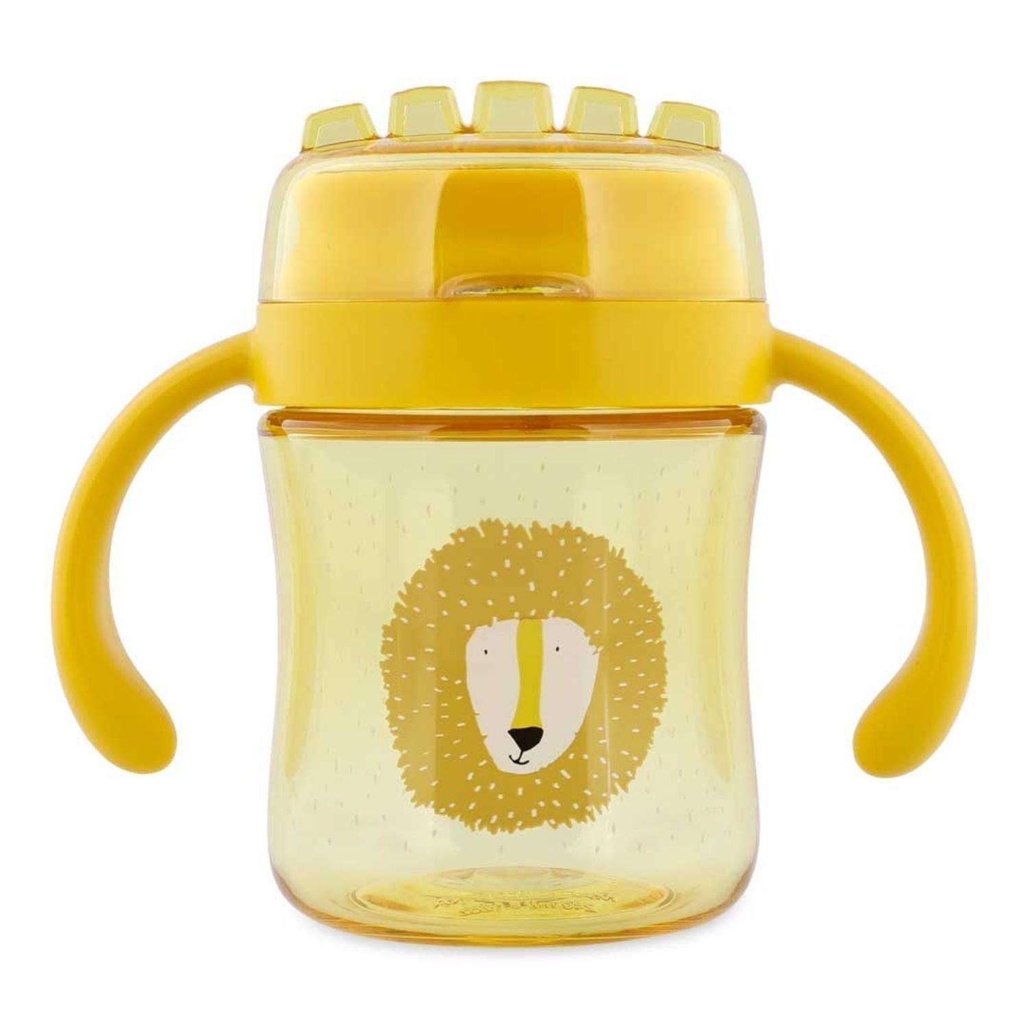 Consigue el Vaso Anti-derrame 360 León de Trixie. Taza de aprendizaje infantil con asas, hecha de Tritan™ resistente. Perfecta para beber de forma autónoma y sin derrames.