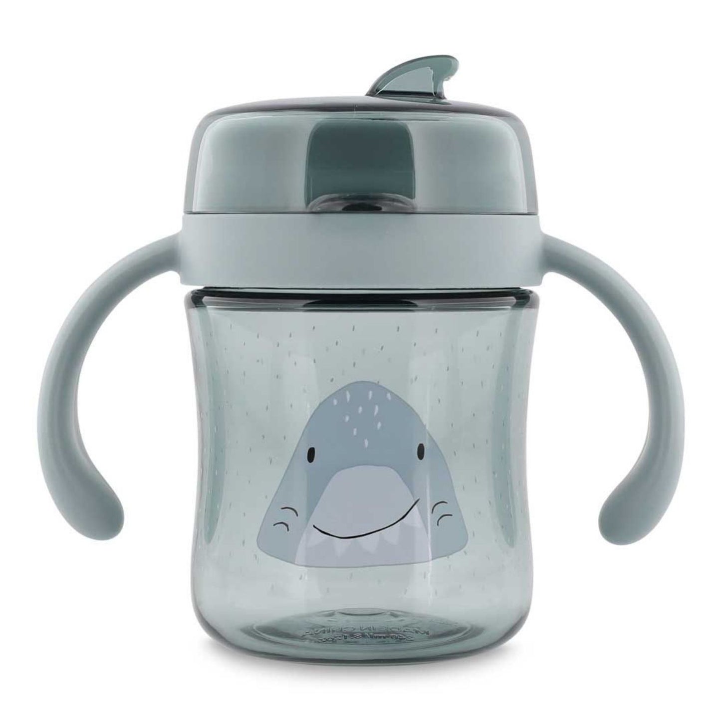 Compra el Vaso Anti-derrame 360 Tiburón de Trixie. Taza de aprendizaje infantil con asas en Tritan™ resistente. Ideal para aprender a beber sin derrames ni goteos.
