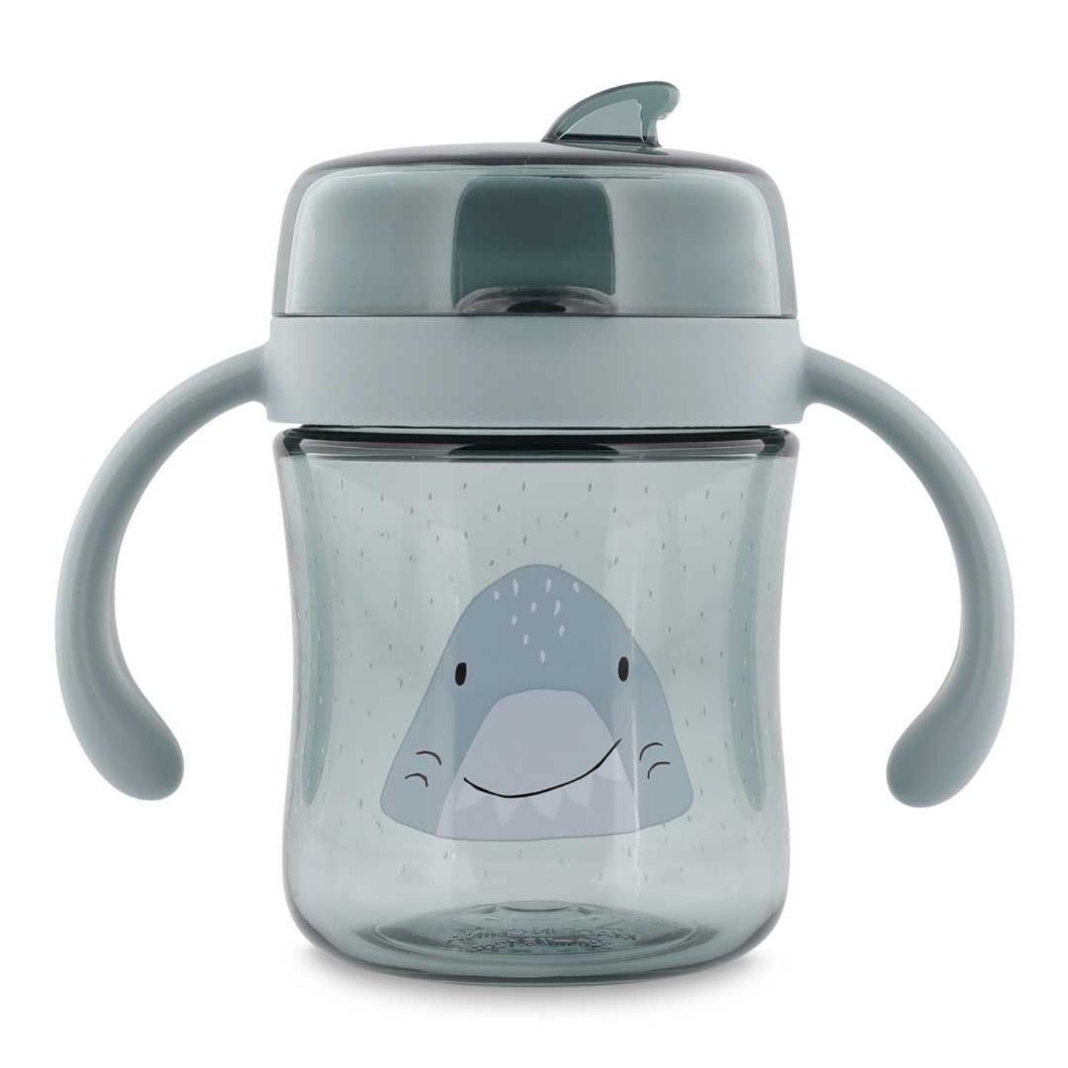 Compra el Vaso Anti-derrame 360 Tiburón de Trixie. Taza de aprendizaje infantil con asas en Tritan™ resistente. Ideal para aprender a beber sin derrames ni goteos.