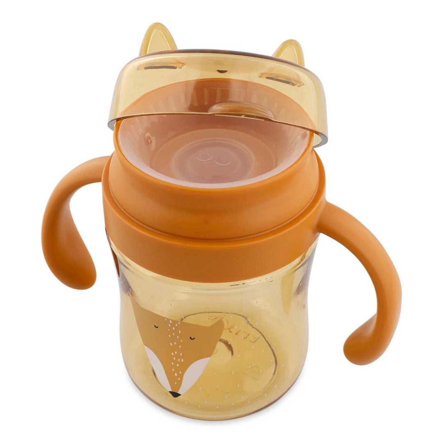 Compra el Vaso Anti-derrame 360 Zorro de Trixie. Taza de aprendizaje con asas en Tritan™ resistente. Ideal para que los niños aprendan a beber de forma autónoma y sin goteos.