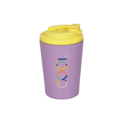 Taza térmica TO GO de Die Spiegelburg en color lila. Acero inoxidable de 350 ml que mantiene bebidas calientes 6h y frías 12h. Ideal para viajes, oficina y portavasos de coche.