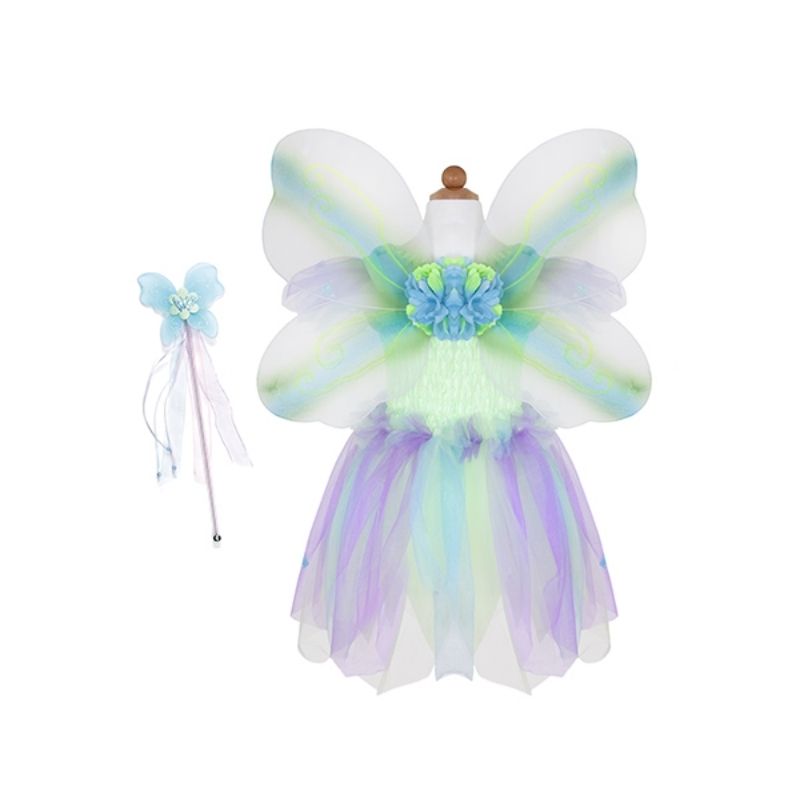 disfraz de Hada mariposa del Viento de Great Pretenders, diseñado para dar alas a su imaginación y transportarla a un mundo de fantasía.

Este encantador conjunto de tres piezas incluye un vestido de ensueño, unas alas de mariposa y una varita mágica trasera