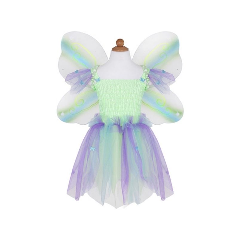 disfraz de Hada mariposa del Viento de Great Pretenders, diseñado para dar alas a su imaginación y transportarla a un mundo de fantasía.

Este encantador conjunto de tres piezas incluye un vestido de ensueño, unas alas de mariposa y una varita mágica