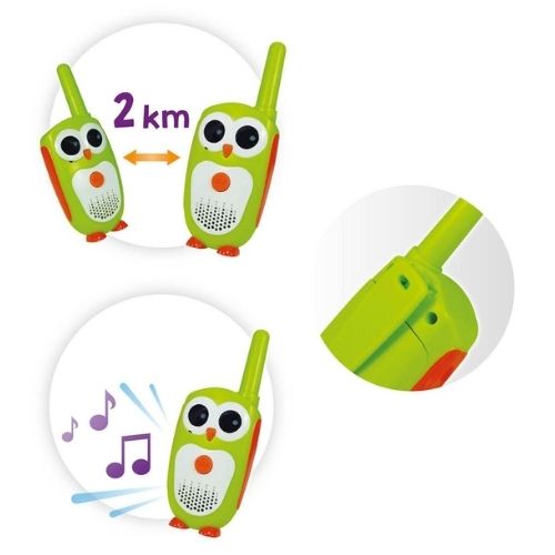  Walkie Talkies Junior de Buki! Diseñados para niños a partir de 4 años, estos encantadores walkie talkies en forma de búho son perfectos para pequeñas expediciones al aire libre.  KM