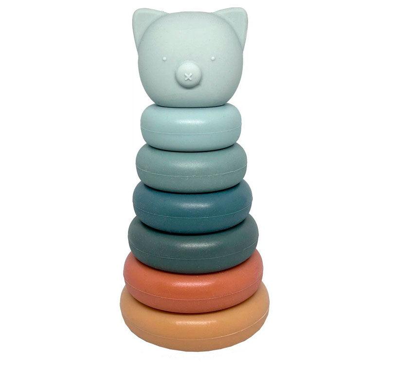 Apiladle oso de silicona  de varios colores en color petróleos  de la marca WEIBO 