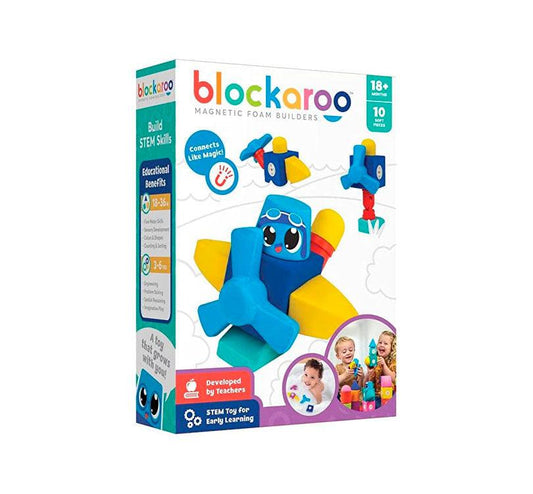 CAJA SET ACION DE LOS bloques de construcción Blockaroo magnéticos!  Estos bloques de espuma suave son perfectos para niños pequeños y preescolares. ¡Conéctalos mágicamente y desata su creatividad sin límites!  Construye, apila y gira los bloques en todas las direcciones, ¡nunca se repelen! Además, son seguros para jugar en el baño, convirtiendo la hora del baño en una experiencia emocionante. 