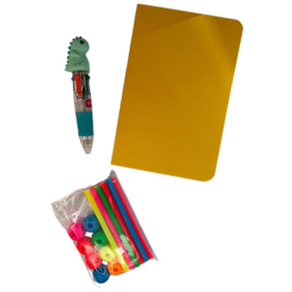 Bolsita cumple Mini bolígrafo multicolor + libreta lisa+bolsita 24 Meli stick neón - manodesantaoficial