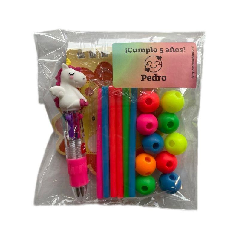 Bolsita cumple Mini bolígrafo multicolor + minilibreta +bolsita 24 Meli stick neón - manodesantaoficial