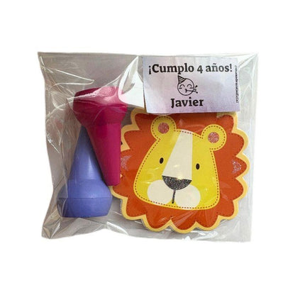 Bolsita de cumple con mini libreta y dos ceras de dedo apilables - manodesantaoficial